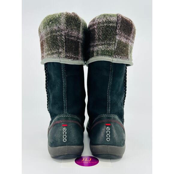 ECCO Women's Black Suede Wool Lined Cuffable Winter Boots Size 37 EU/ 6-6.5 US - Picture 9 of 16